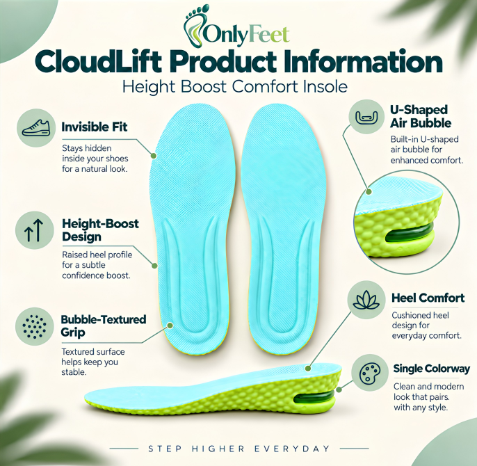 OnlyFeet CloudLift Height Boost Comfort Insole
